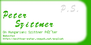 peter szittner business card